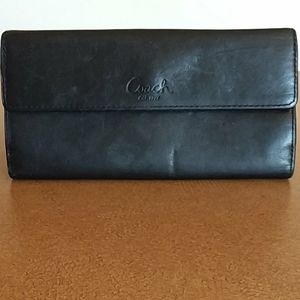 Coach Black Leather Wallet, GUC
